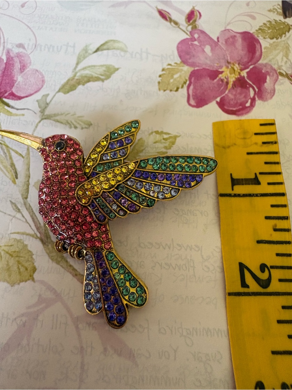 Colorful Multicolor Hummingbird Bird Brooch Pin - Picture 5 of 9